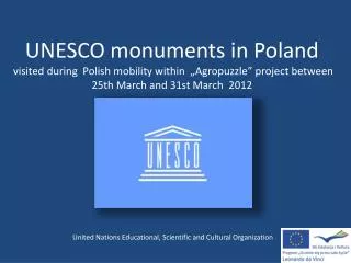 UNESCO monuments in Poland