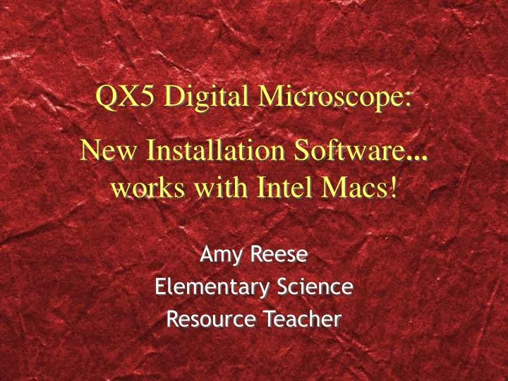 qx5 digital microscope new installation software works with intel macs