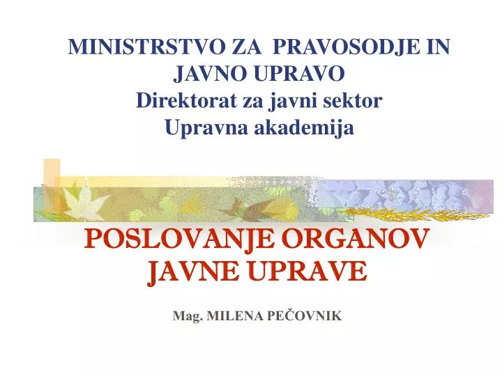 ministrstvo za pravosodje in javno upravo direktorat za javni sektor upravna akademija