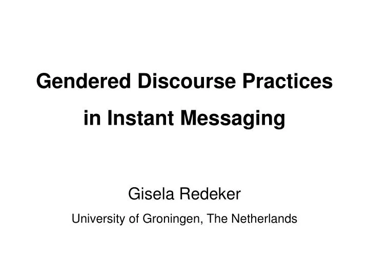 gendered discourse practices in instant messaging