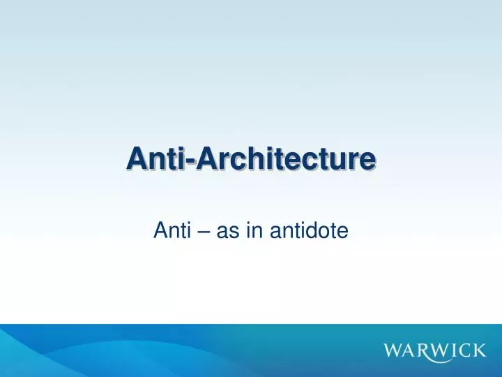 anti architecture