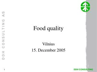 Food quality