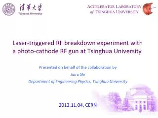 Laser-triggered RF breakdown experiment with a photo-cathode RF gun at Tsinghua University