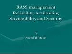 RASS management Reliability, Availability, Serviceability and Security - slide 1