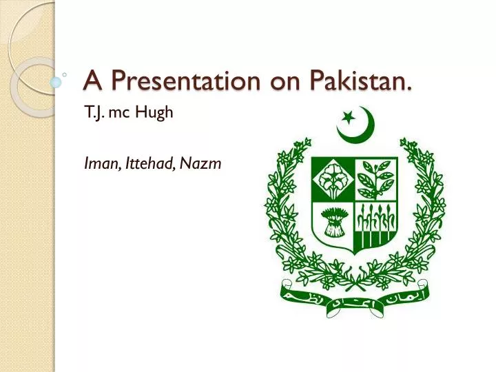 a presentation on pakistan