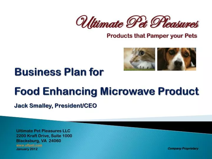 business plan for food enhancing microwave product jack smalley president ceo