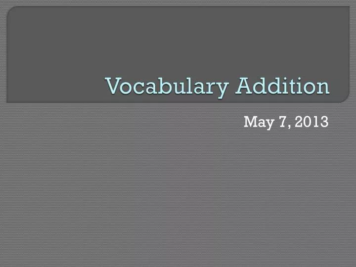 vocabulary addition