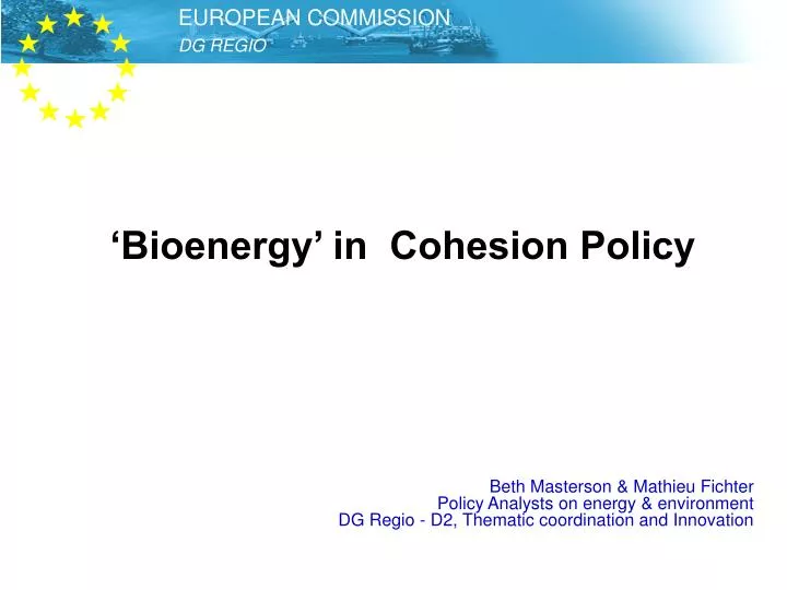 bioenergy in cohesion policy
