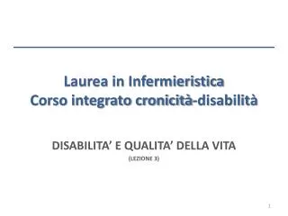 laurea in infermieristica corso integrato cronicit disabilit