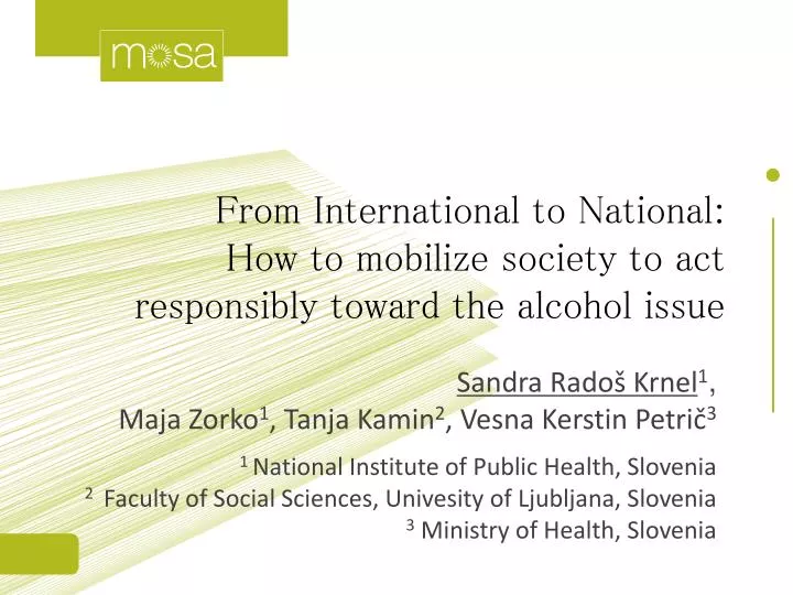 from international to national how to mobilize society to act responsibly toward the alcohol issue