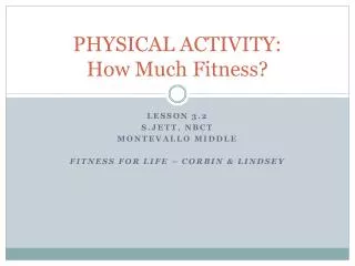 physical activity how much fitness