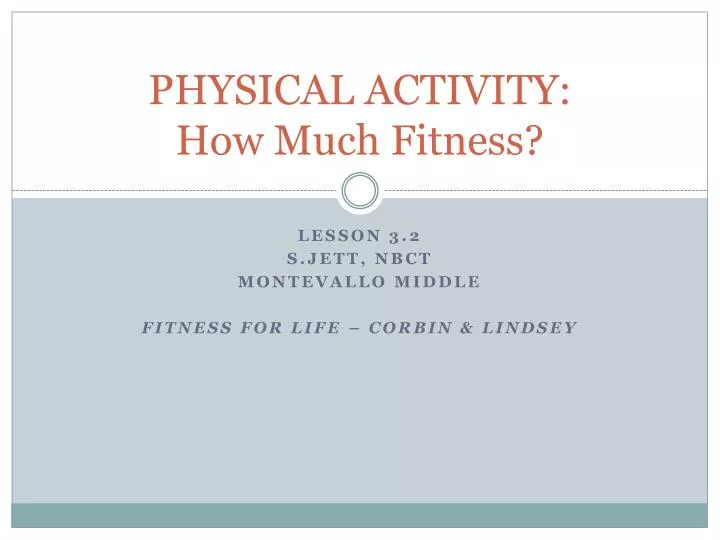 physical activity how much fitness