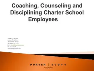 Coaching, Counseling and Disciplining Charter School Employees
