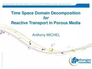 Time Space Domain Decomposition for Reactive Transport in Porous Media