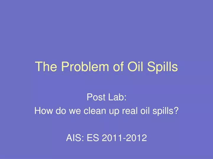 the problem of oil spills