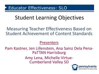 student learning objectives