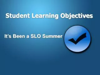 Student Learning Objectives