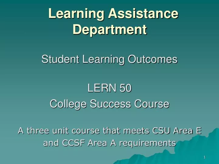 learning assistance department