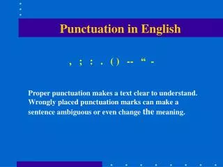 Punctuation in English