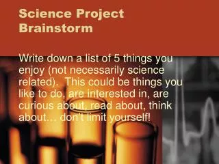 Science Project Brainstorm