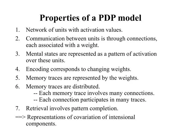 properties of a pdp model