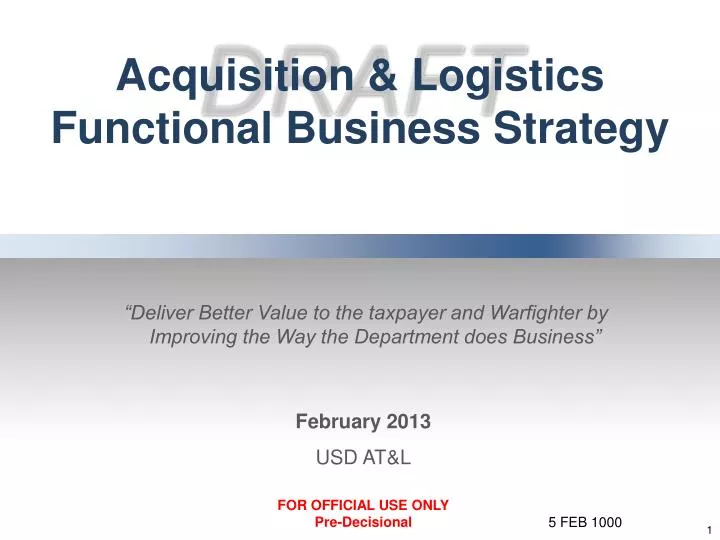 acquisition logistics functional business strategy