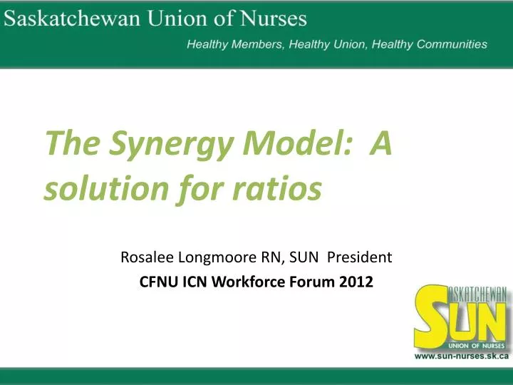 the synergy model a solution for ratios