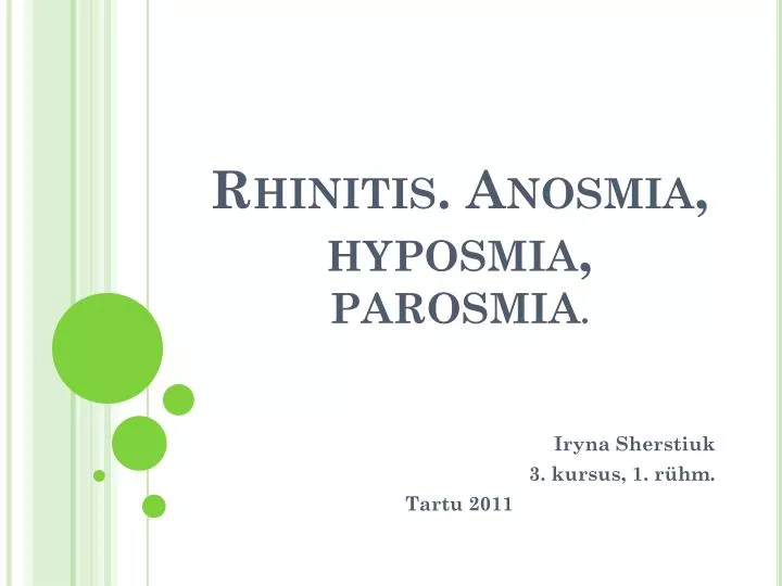 rhinitis anosmia hyposmia parosmia