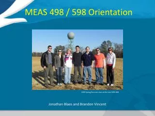 MEAS 498 / 598 Orientation