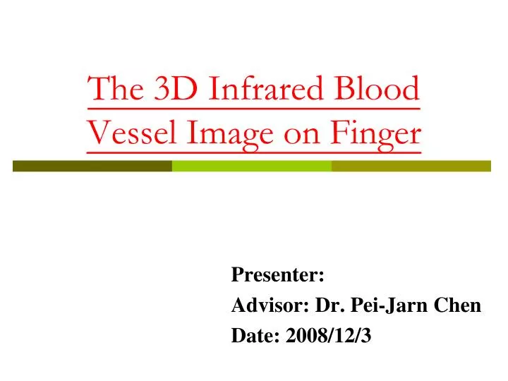 the 3d infrared blood vessel image on finger