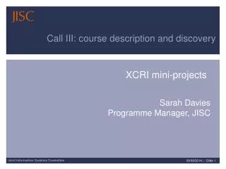 XCRI mini-projects