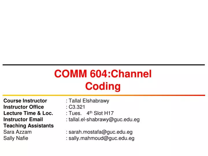 comm 604 channel coding
