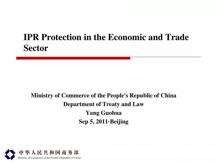 ipr protection in the economic and trade sector