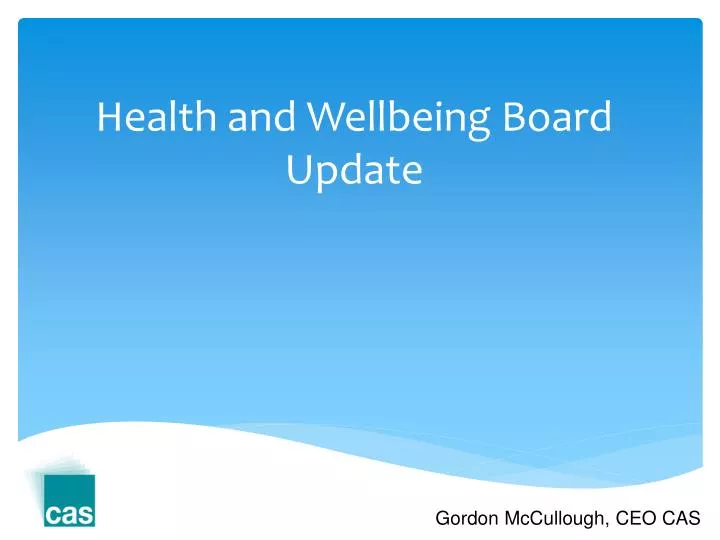 health and wellbeing board update