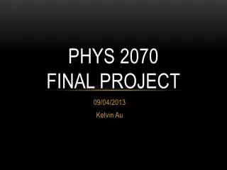 PHYS 2070 final project