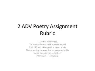 2 ADV Poetry Assignment Rubric