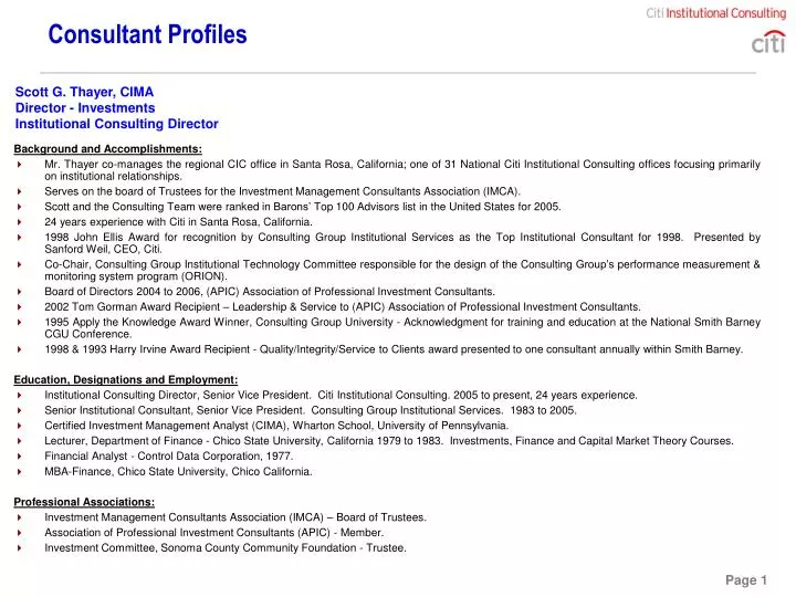 consultant profiles