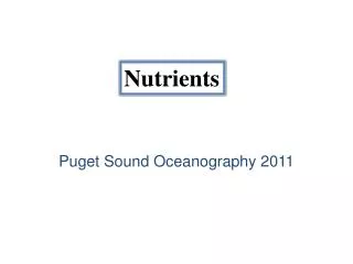 Puget Sound Oceanography 2011