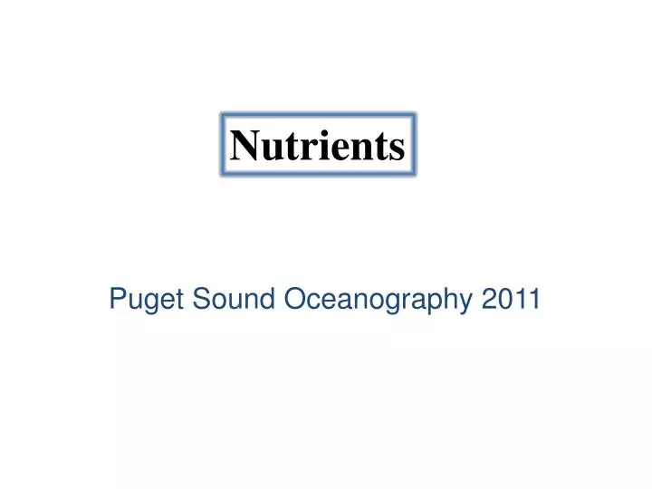 puget sound oceanography 2011