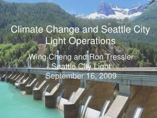 Climate Change and Seattle City Light Operations