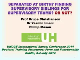 separated at birth? Finding supervisory siblings for supervisory teams? o r NOT?