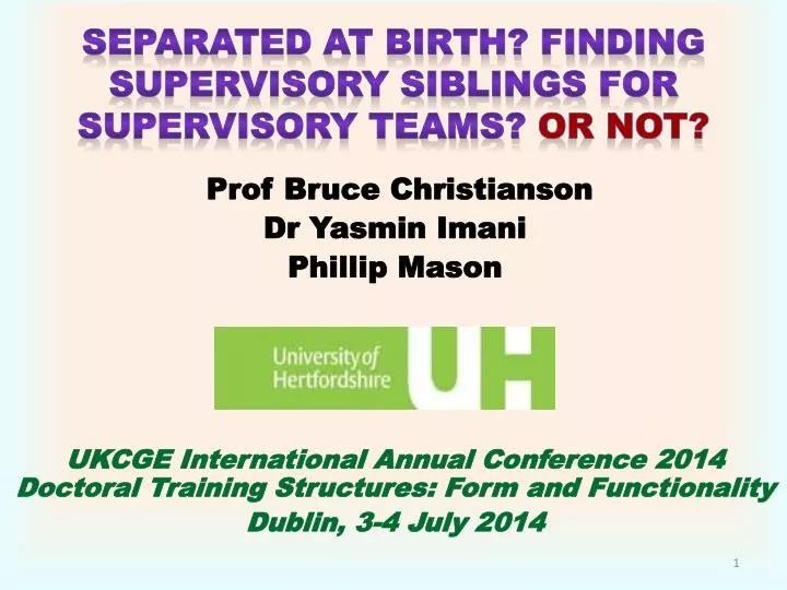 separated at birth finding supervisory siblings for supervisory teams o r not