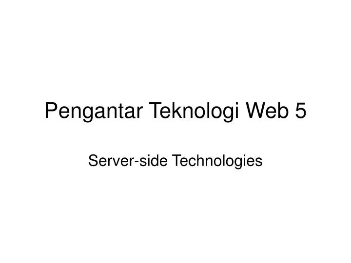 pengantar teknologi web 5