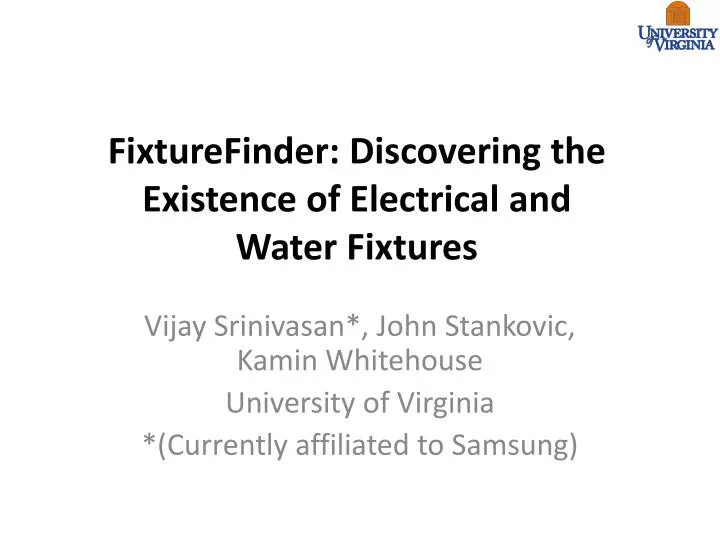 fixturefinder discovering the existence of electrical and water fixtures