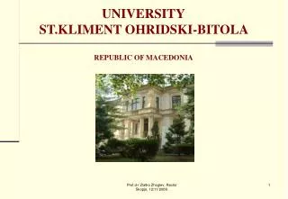 UNIVERSITY ST.KLIMENT OHRIDSKI-BITOLA REPUBLIC OF MACEDONIA