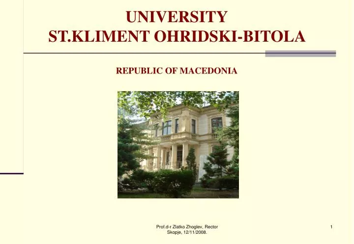 university st kliment ohridski bitola republic of macedonia
