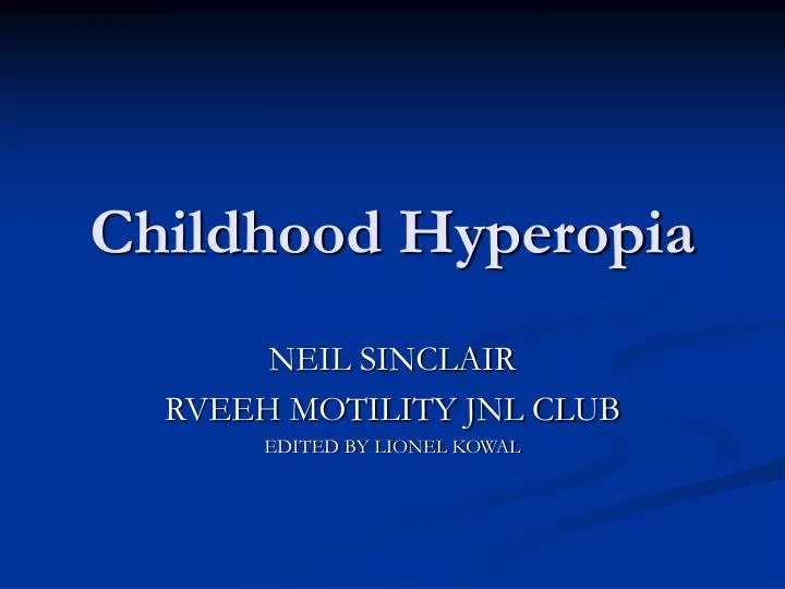 childhood hyperopia