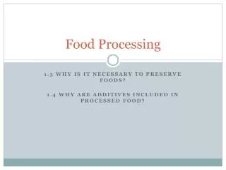 Food Processing