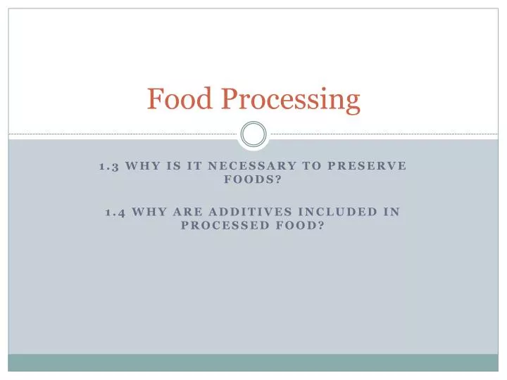 food processing