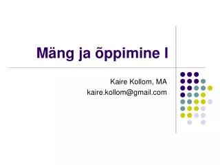 m ng ja ppimine i